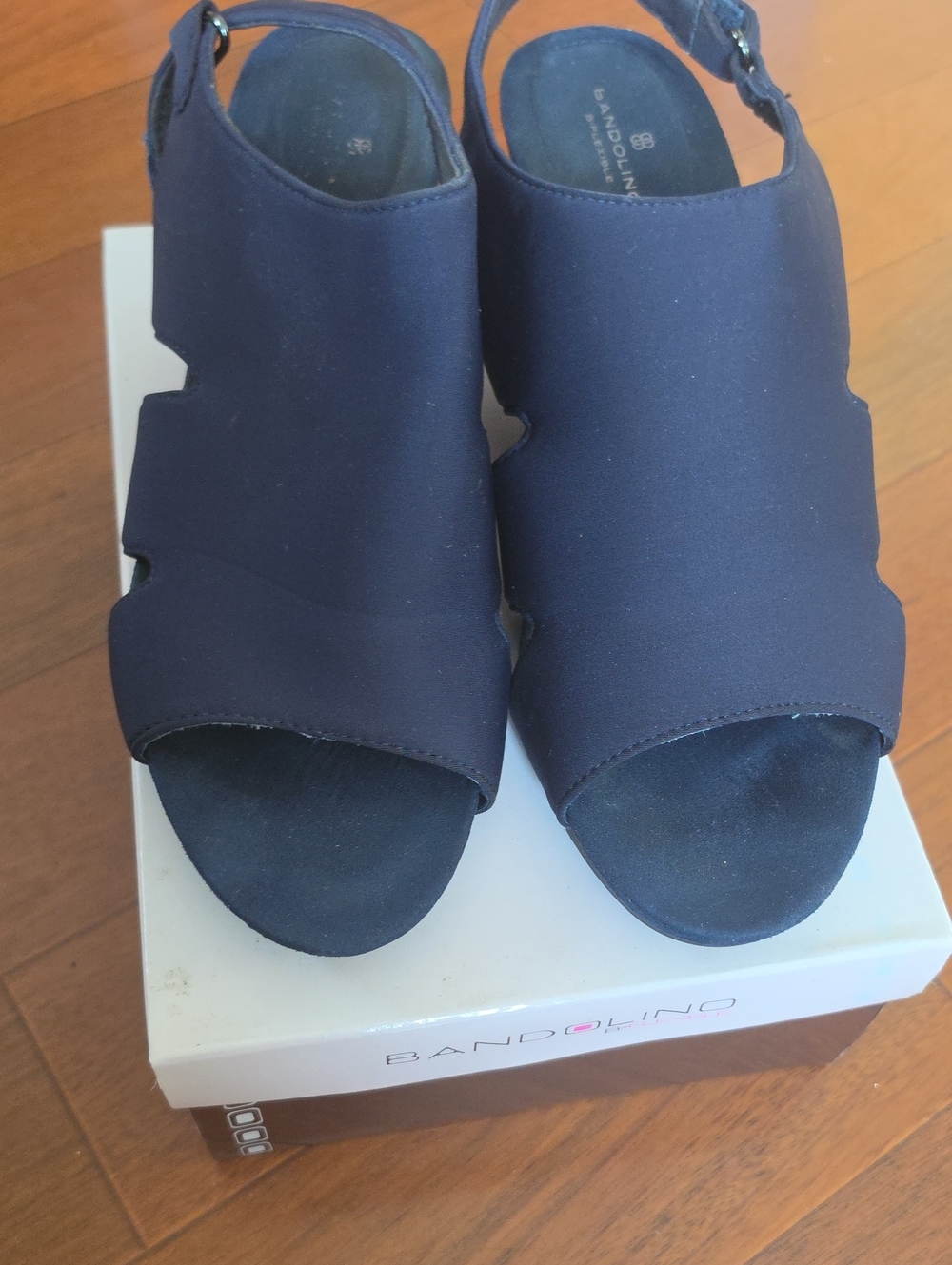 Bandolino Navy Open-Toe Slingback Sandals